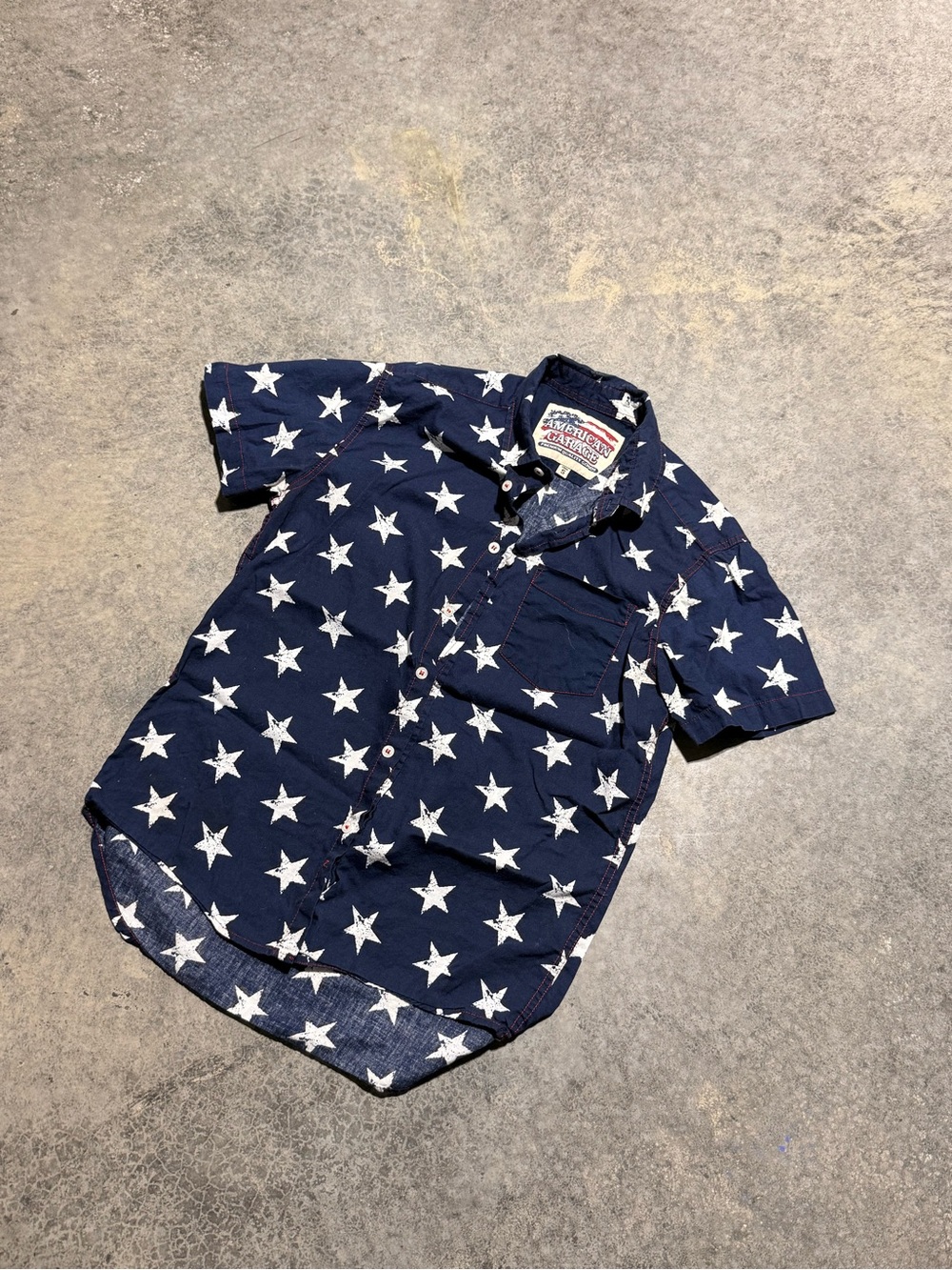 American Garage star print button up shirt Size S